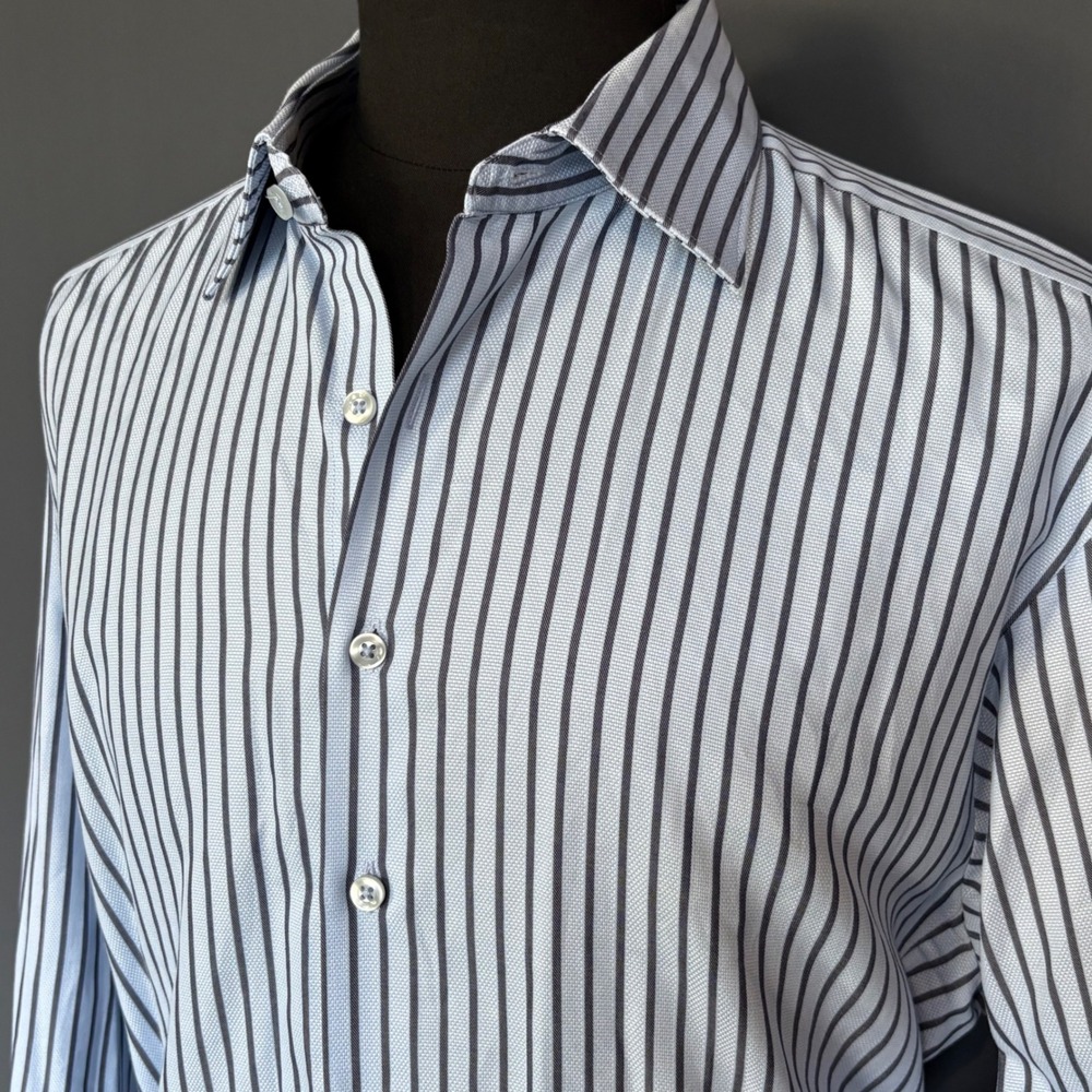 Thomas Pink Jermyn Street Dress Shirt | Size 17 | Blue Stripe